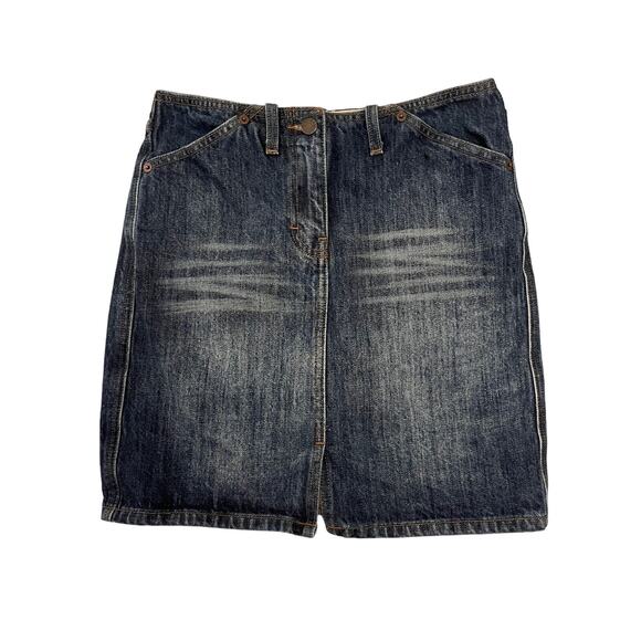 J. Crew Womens Size 2 Front Slit Mini Denim Jeans Skirt 27" Waist x 17" Long - Picture 12 of 16